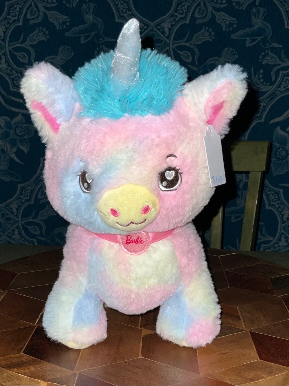 Barbie Chef Pet Adventure Pastel Tie-Dye Plush Unicorn 2023 Mattel HPJ45 12"